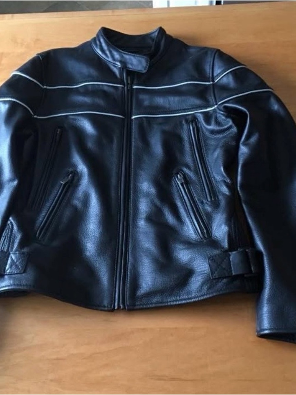 Women's Black Leather Zipper Moto Jacket